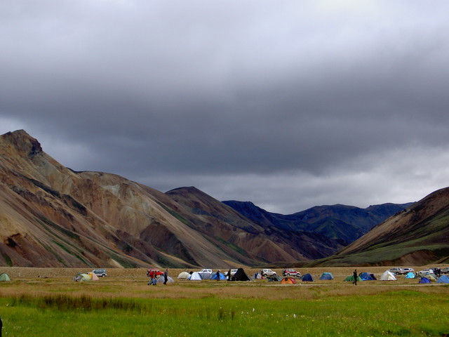 Camping vid Landmannalaugar